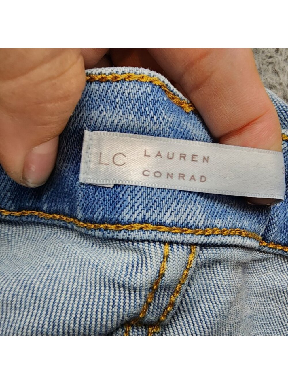 Lauren Conrad Shorts Womens 2 Petite Blue Stretch Denim Button Fly Cutoff - Picture 9 of 12